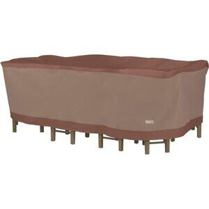 Duck Covers Ultimate Waterproof Rectangular/Oval Patio Table with Chairs Cover